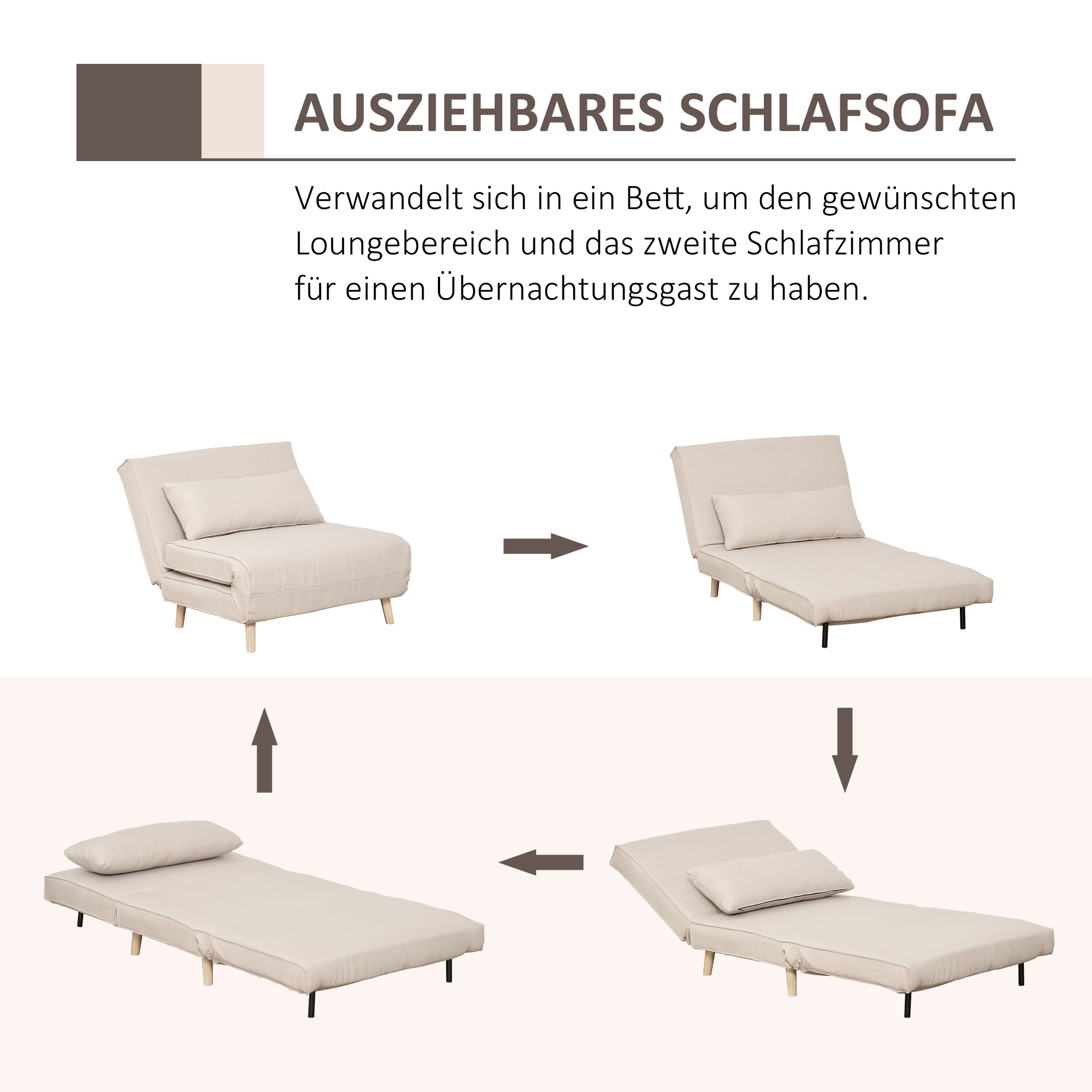 HOMCOM eenpersoonsslaapbank slaapbank