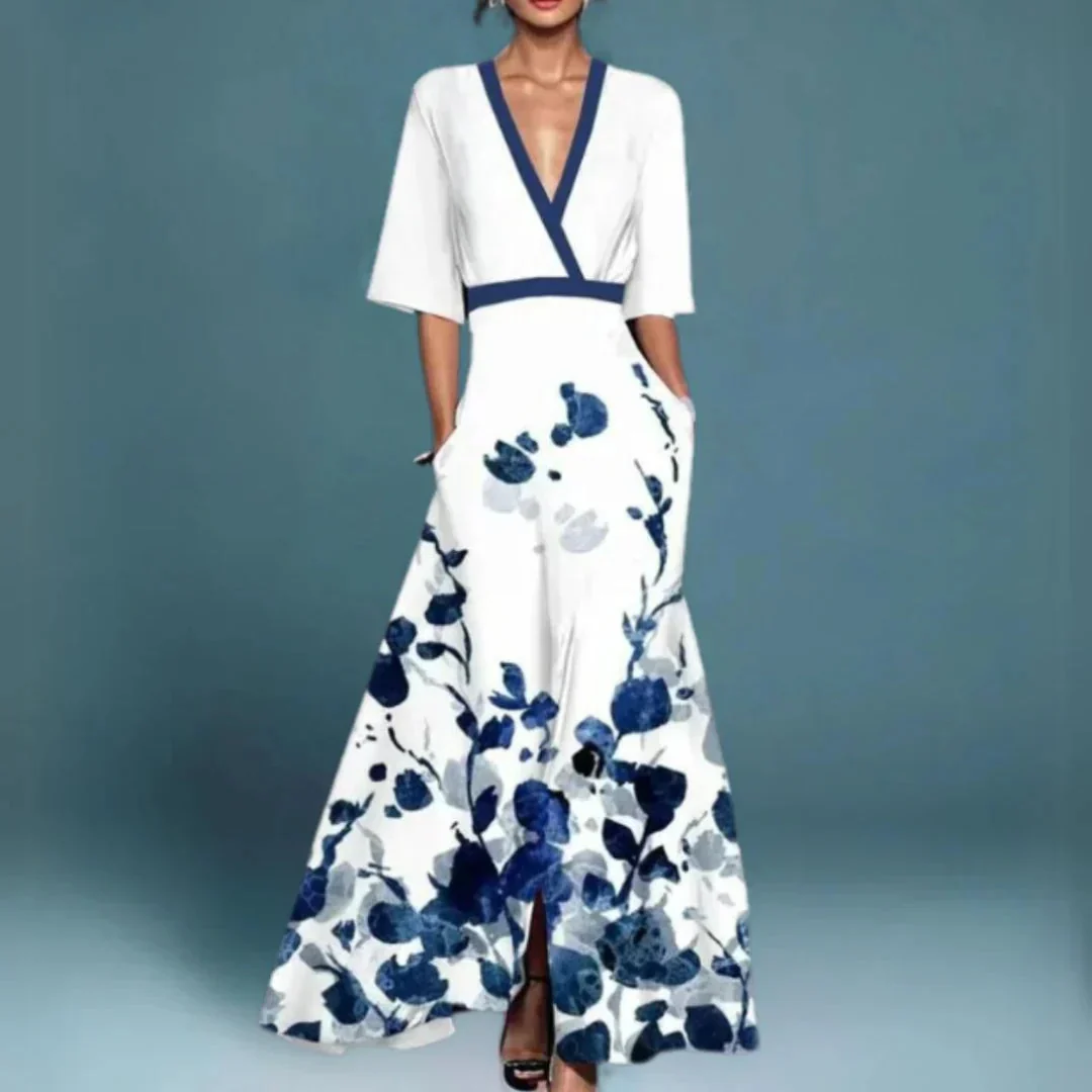 Womena??s Floral Maxi Dress Elegant Flowing Silhouette
