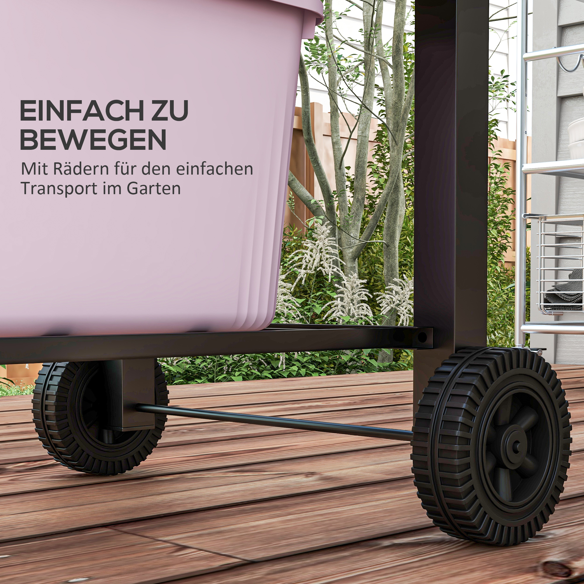 Outsunny Houtskoolgrill BBQ-Grill Smoker, verstelbare koolstoffen, zijtafels, 124 x 66 x 112 cm, Zwart