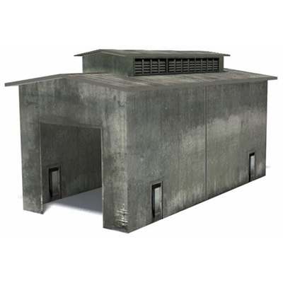 Engine Shed (gray iron with rust)