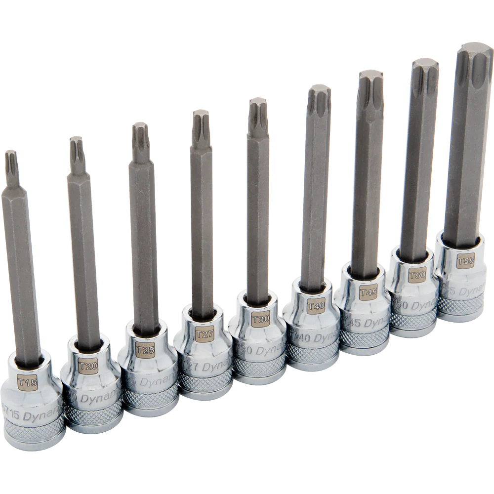 Dynamic D010019  ~  3/8 Inch Drive 9 Pc Long Torx Socket Set