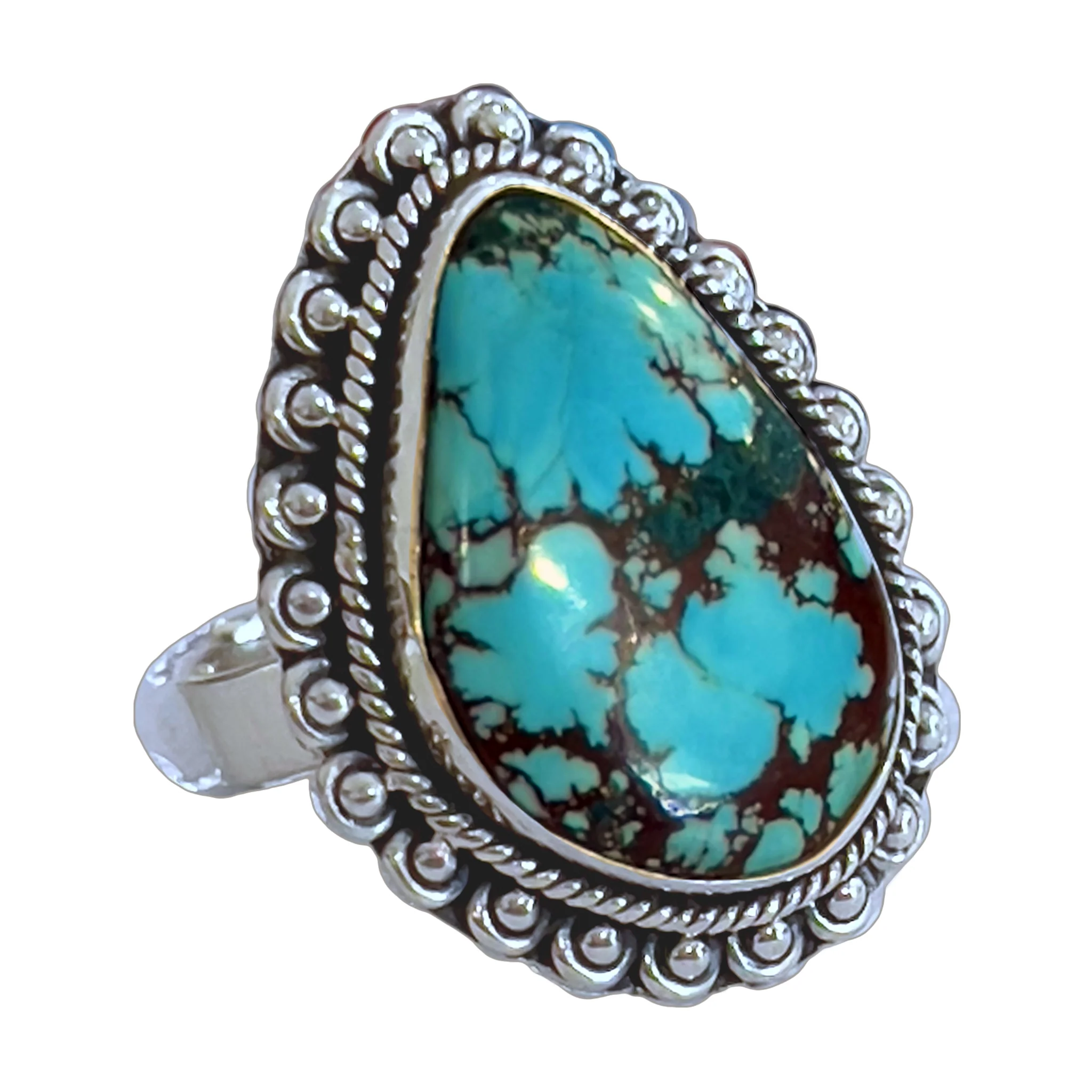 Laihas Intuitive Freestyle Turquoise Ring- Adj