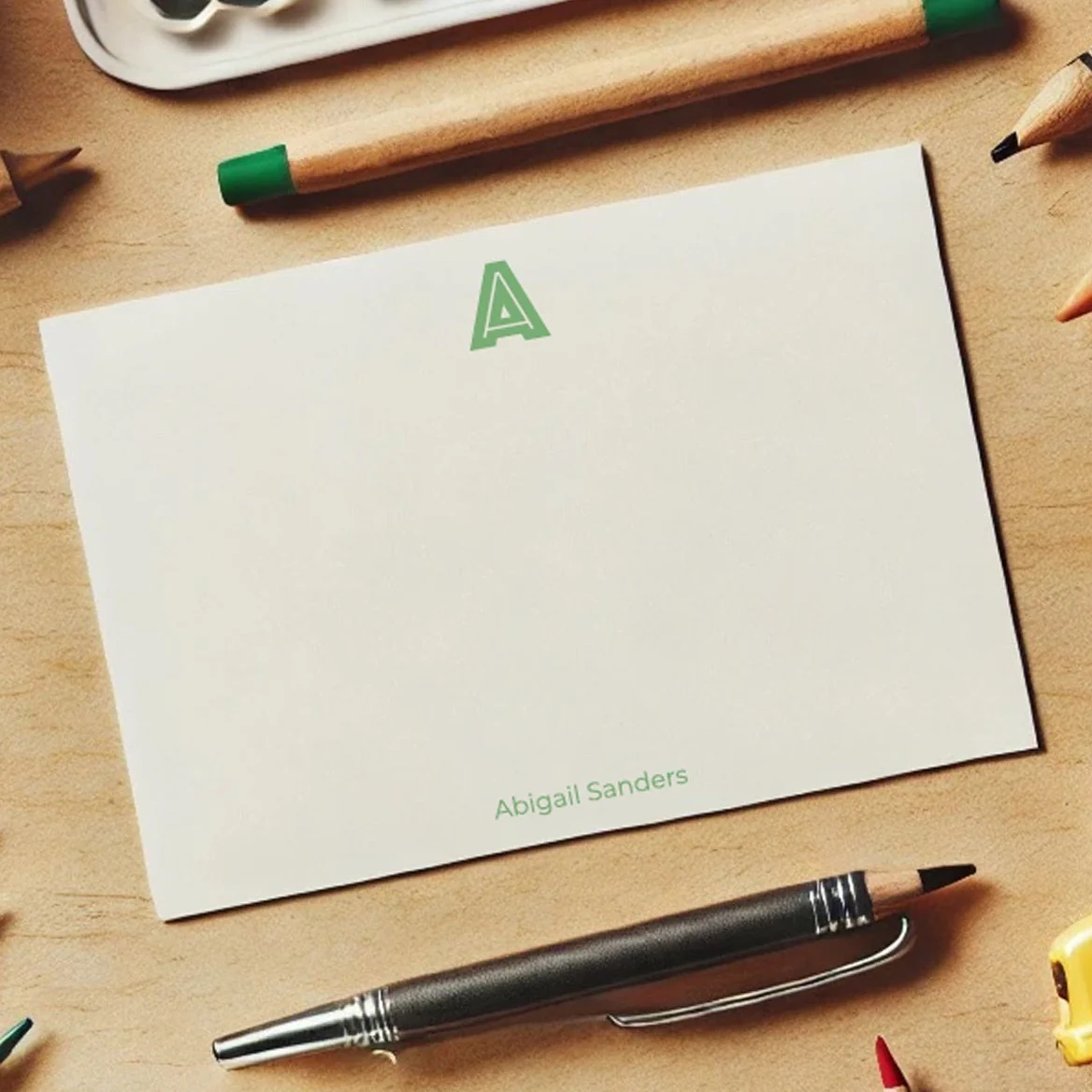 Monogram Note Cards for Children