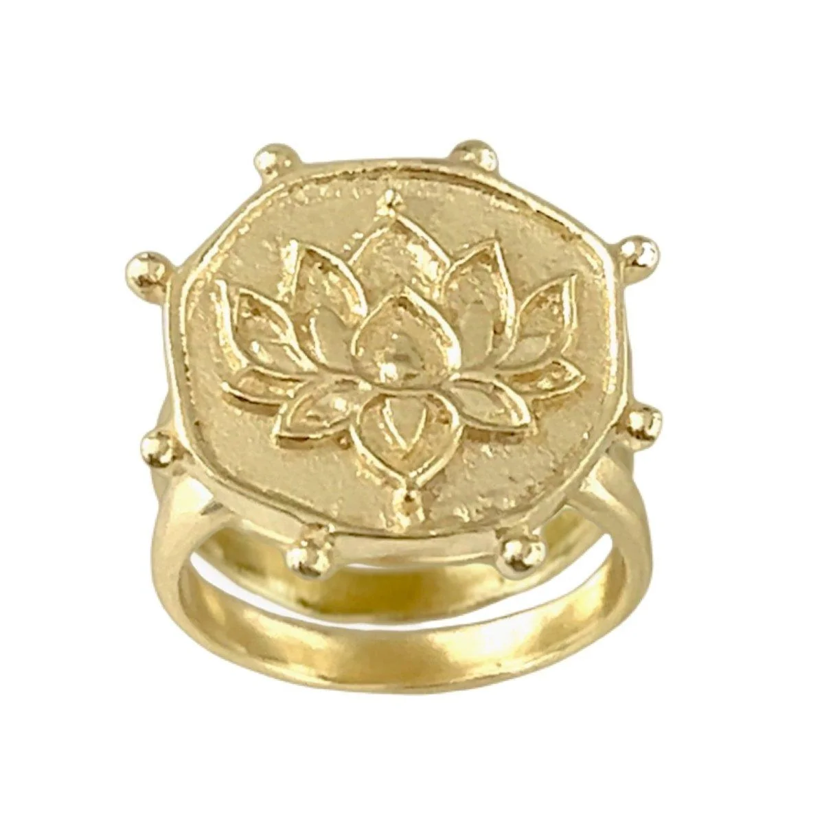 Laihas Perfectly Imperfect Lotus Flower Gold Boho Ring