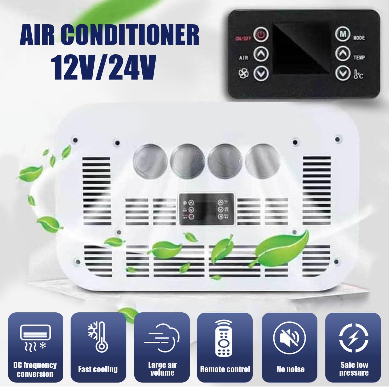 Dc 12 V/24 V Wohnmobil-Dachklimaanlage, Leise Klimaanlage Wohnwagen, Parkklimaanlage, 2200W Kühlfunktion, Klimaanlage Für LKW, Wohnmobil, Bagger, Camper 24V