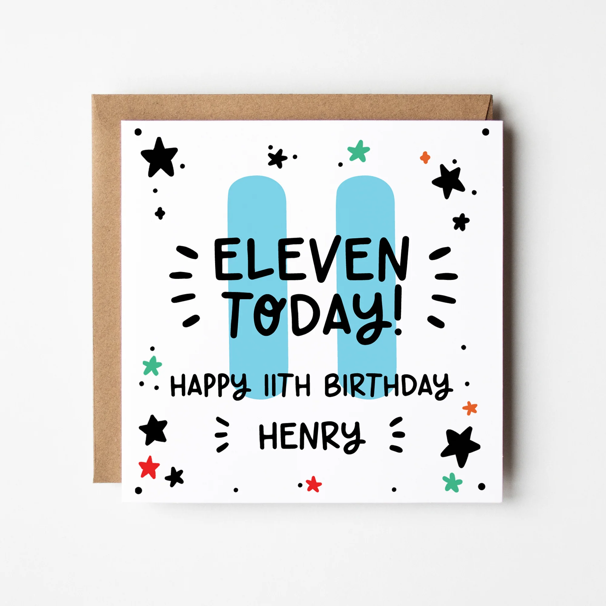 Personalised 11th, 12th, 13th 14th, 15th Birthday Card a?�� Birthday Number Card a?�� Boy's Birthday Card a?��