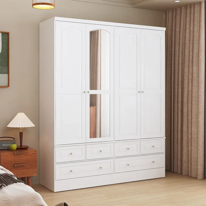 78.7H Combo Twin Wardrobe Set Elegance Meets Utility Armoires Closet