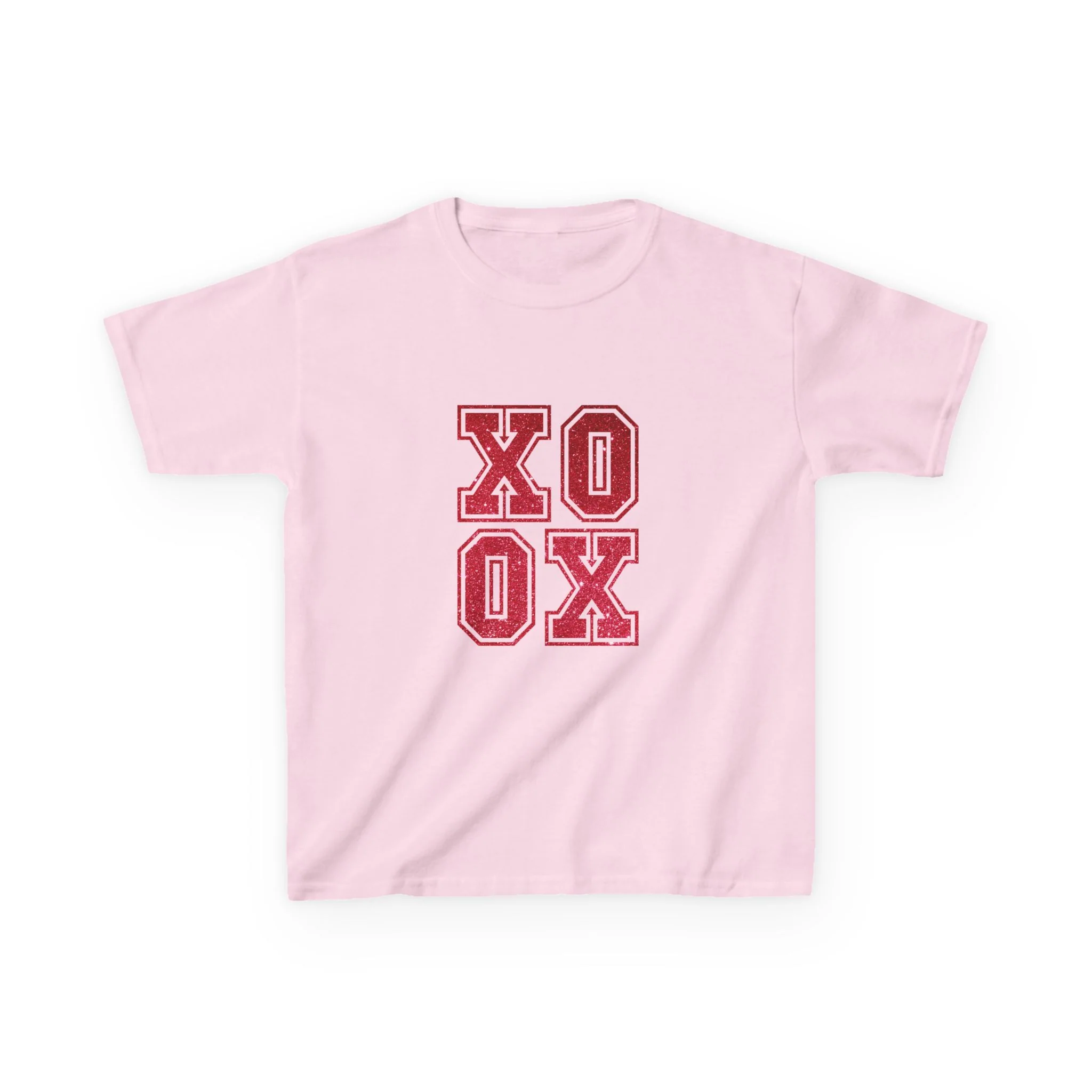 Red Varsity XOXO Kids Tee | Love Letter Graphic