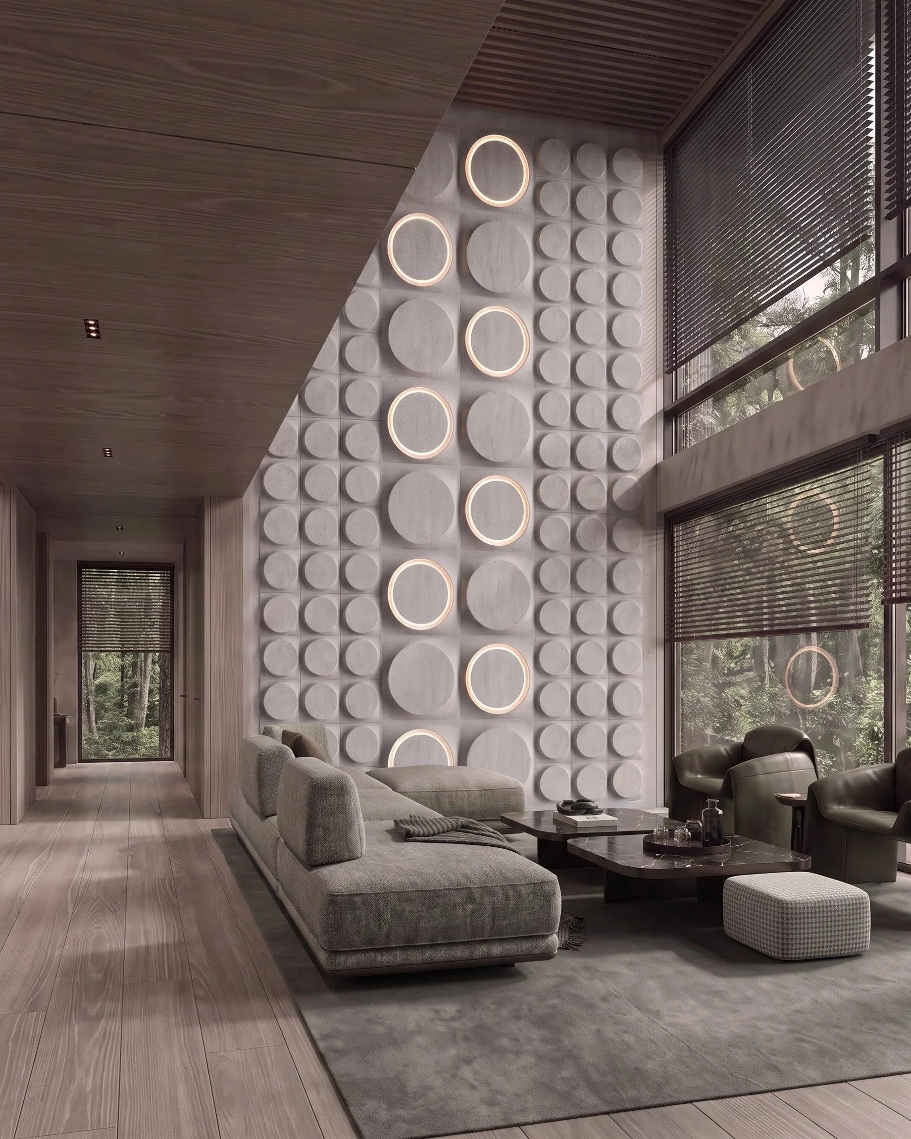 GYPSUM 3D WALL PANEL | COSMIC 0012 + LED LARGE