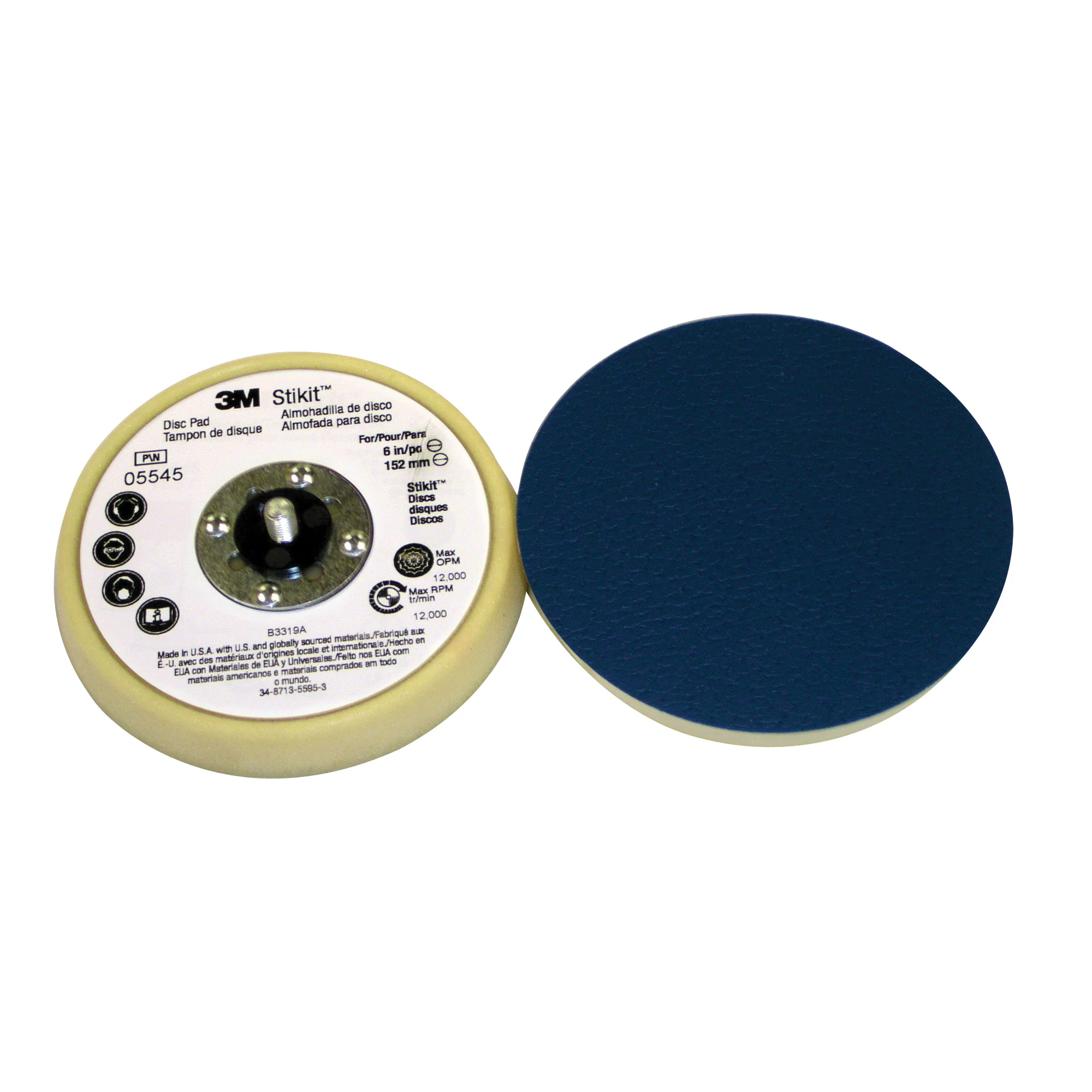 3M AB05545  ~  Backup Pads Stikit 05545 Finishing Tan 5xNo Hole