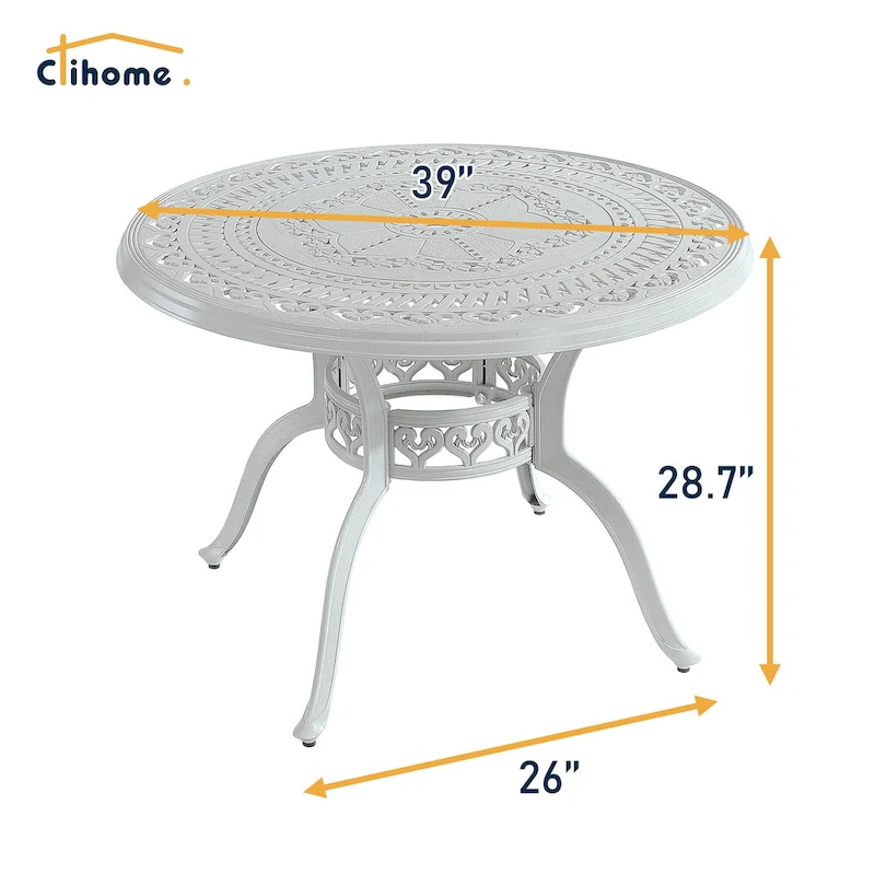 5-Piece Cast Aluminum Patio Dining Set with 4 Swivel Chair