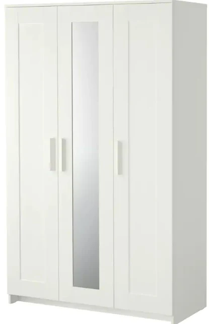 2025 BRIMNES Kledingkast met 3 Deuren, Wit, 117x190 cm