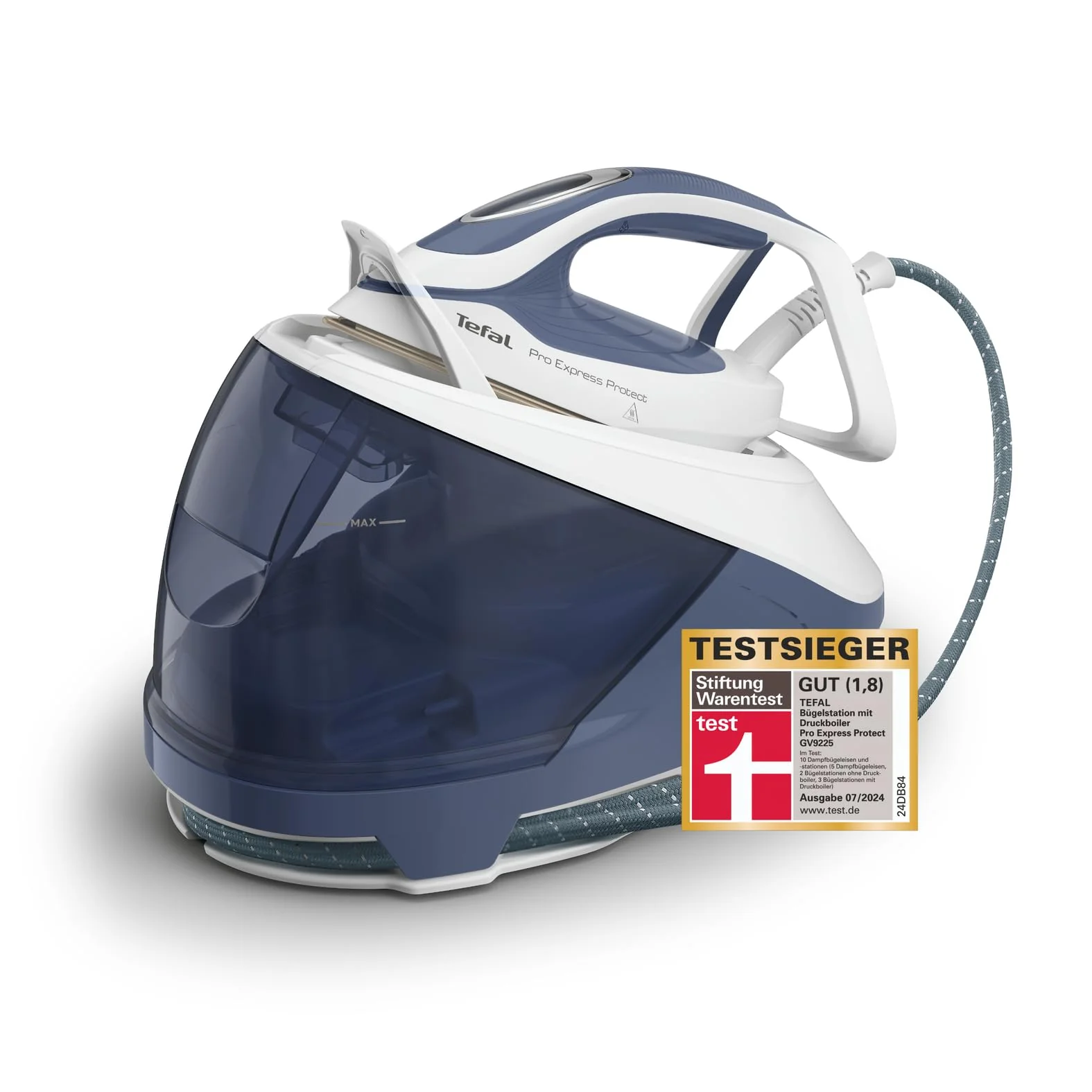 Tefal Pro Express Protect Dampfbügelstation 7,6 Bar 140 g/min 550 g/min Dampfstoß Antikalk blaugrau/weiß GV9225