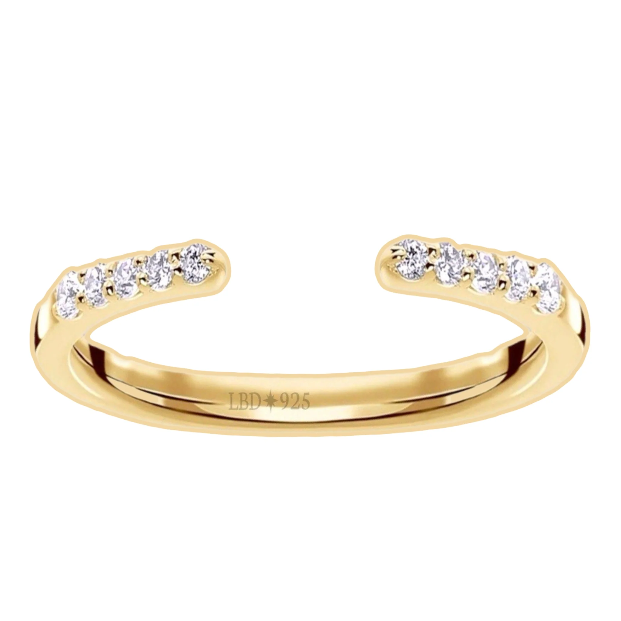 Laihas Luxury White Topaz Gold Eternity Ring LBD