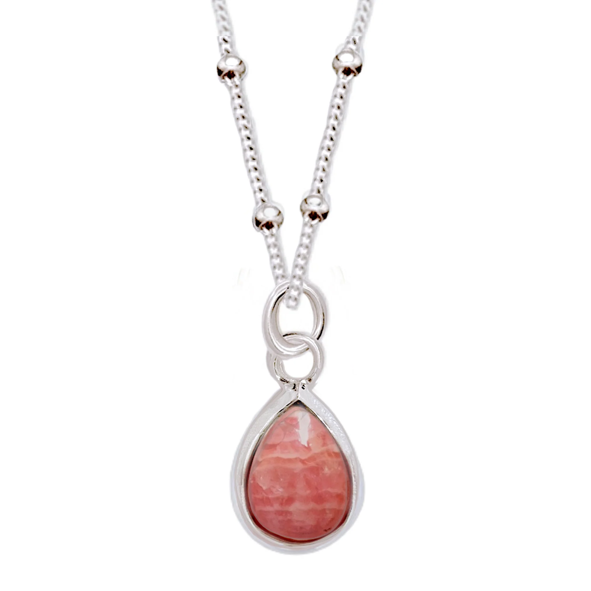 Laihas Mini Classic Chic Raindrop Rhodochrosite Necklace