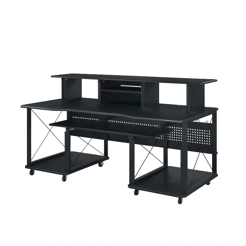 Rectangular Music Desk with 8 Wheels and 1 Keyboard Tray