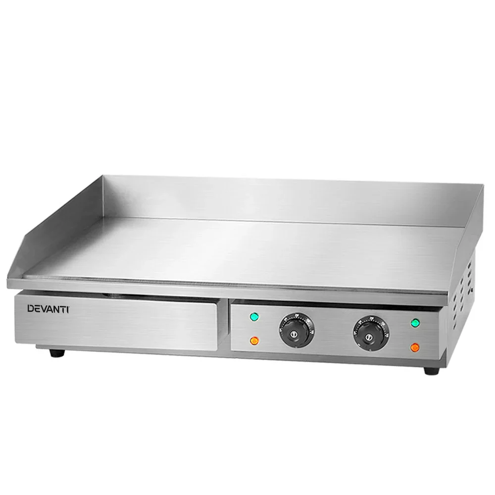 Devanti 73 cm-es kereskedelmi elektromos grillező BBQ grilllap 4400W ezüst