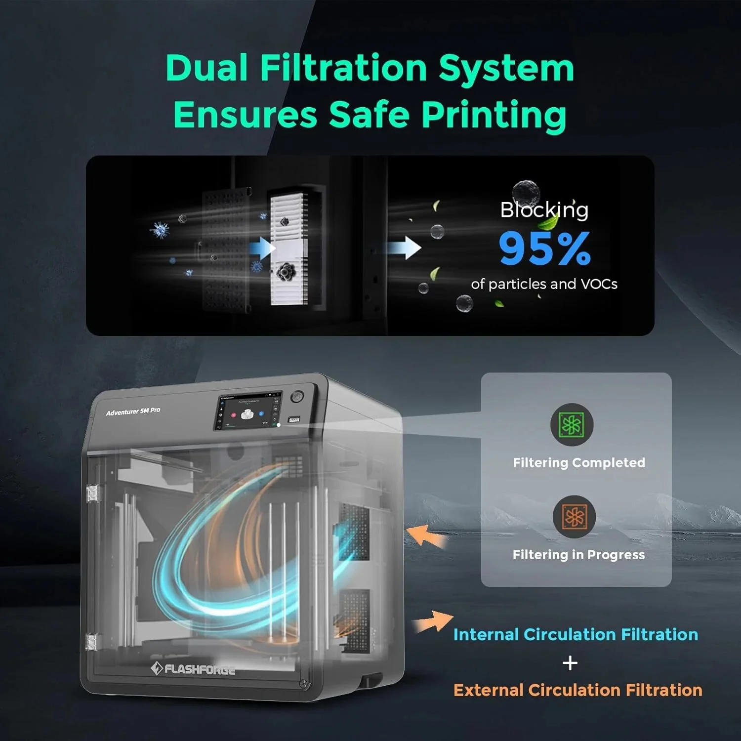 Adventurer 5M 3D printer with fully automatic leveling