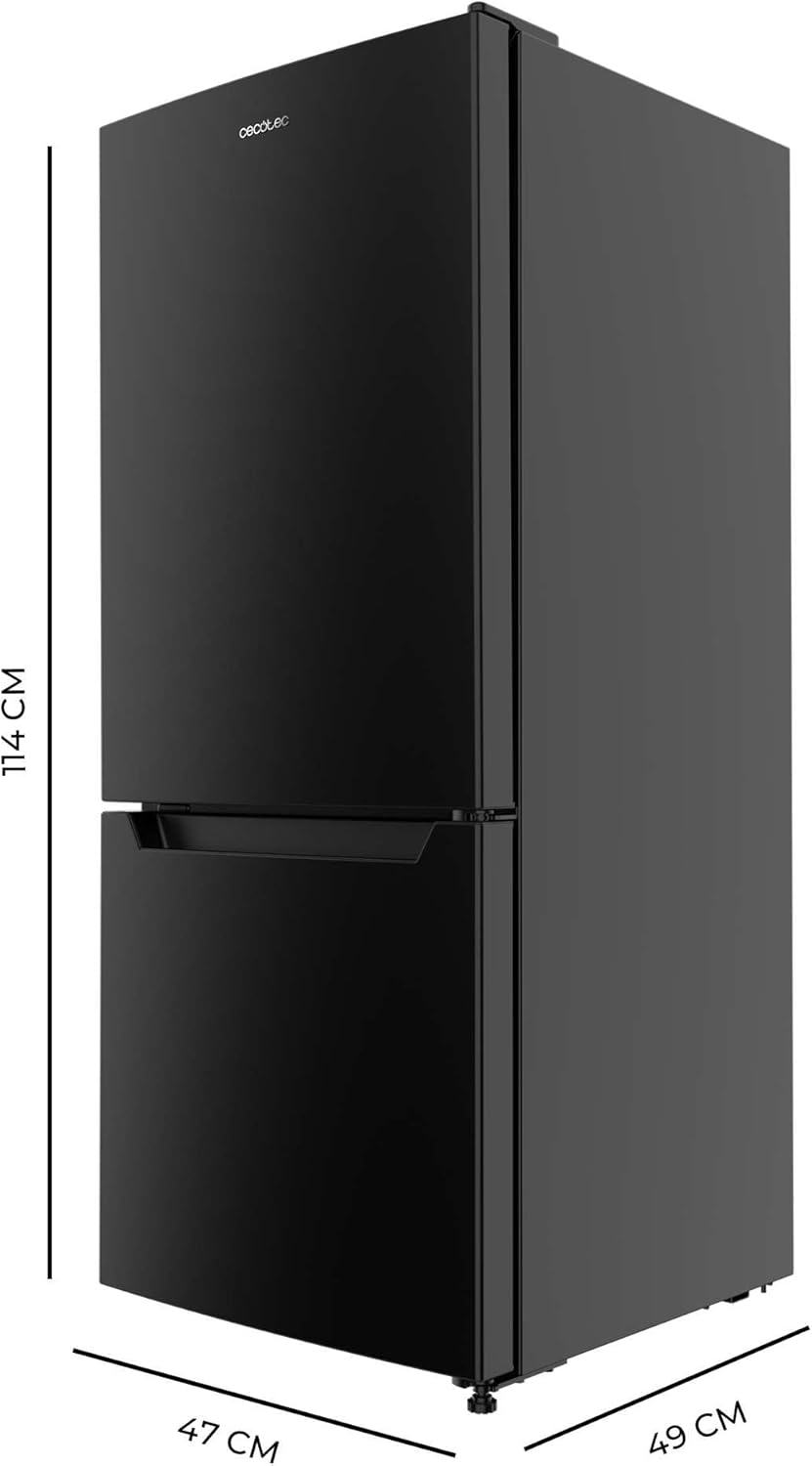 Cecotec Kombi Kühlschrank No Frost 117L Bolero CoolMarket Combi 117 DF Schwarz E. Klasse E, Schwarzer Kombi Kühlschrank, Defrost, Klasse E und Fast Freezing Modus