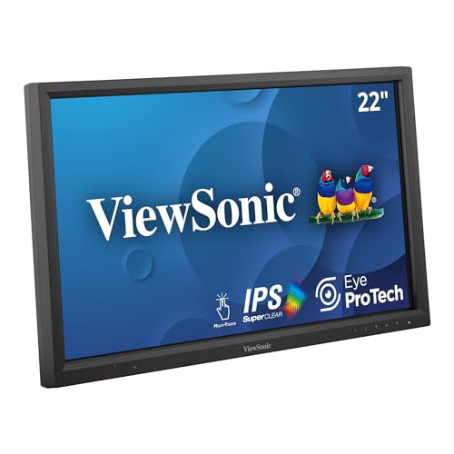 ViewSonic TD2223   Monitor Touch da 54,6 cm (22") (Full HD, HDMI, USB, multitouch a 10 Punti, Supporto Integrato, Altoparlante, Servizio di Sostituzione 4 Anni) Nero : Informatica