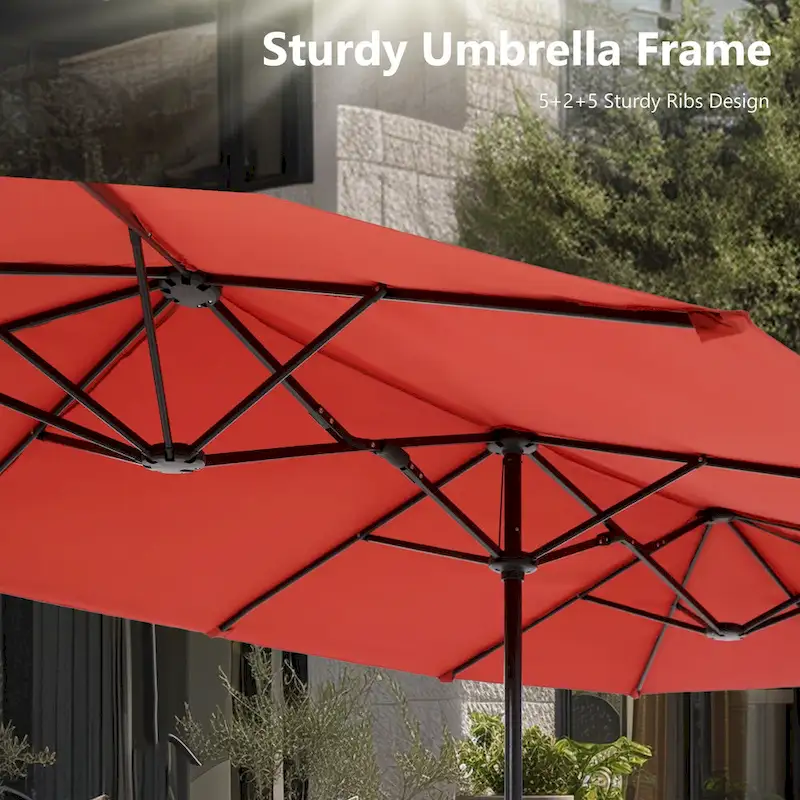 7/8-Piece Patio Dining Set including 60x38 Slatted Metal Table with 1.56 Umbrella Hole and 6 Spring Motion Chairs