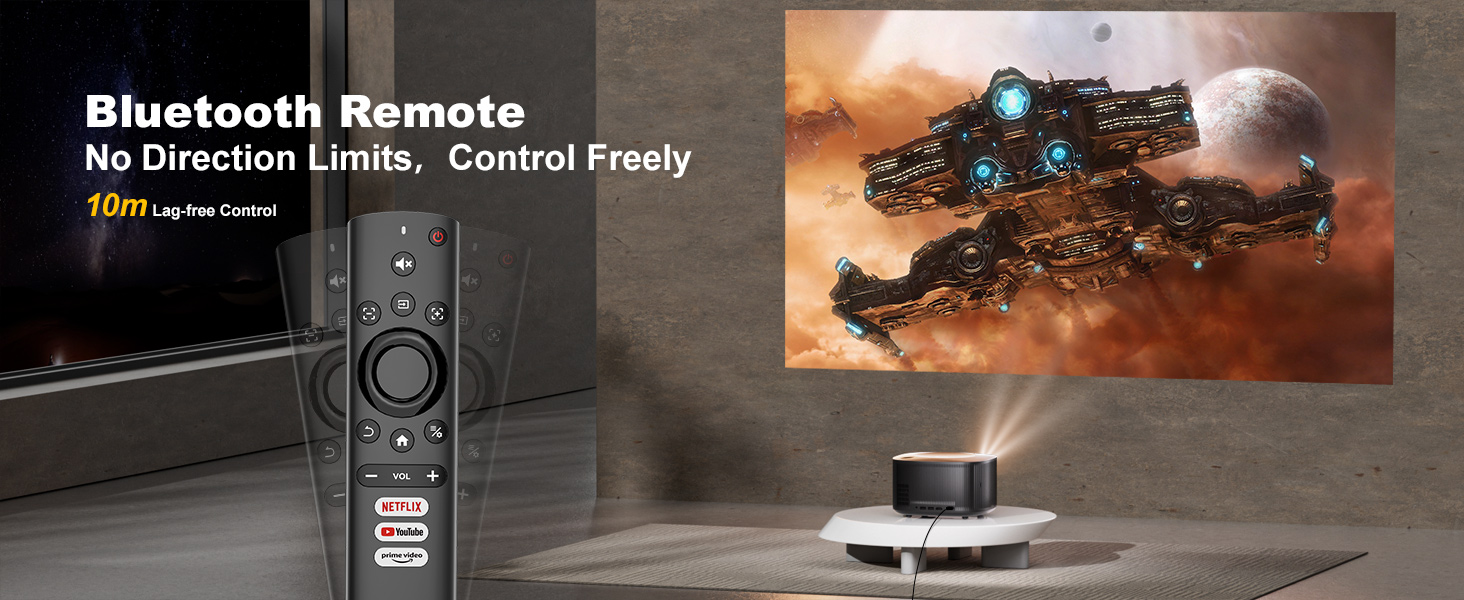 Projector ONO5Pro_Phone Projector Bluetooth Remote_No Direction Limits