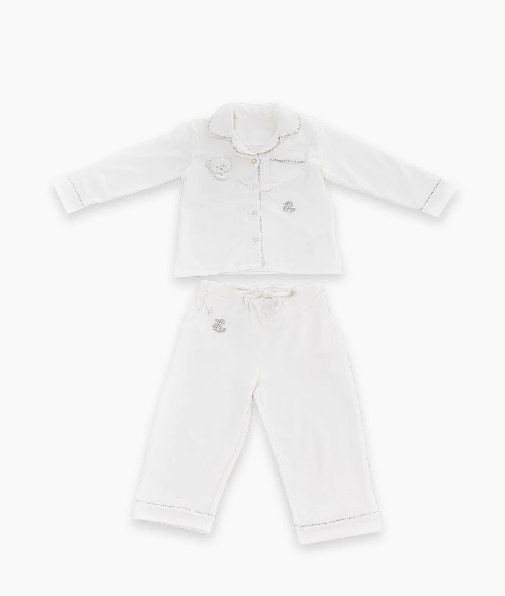 Toddler Pyjama Set | White & Grey