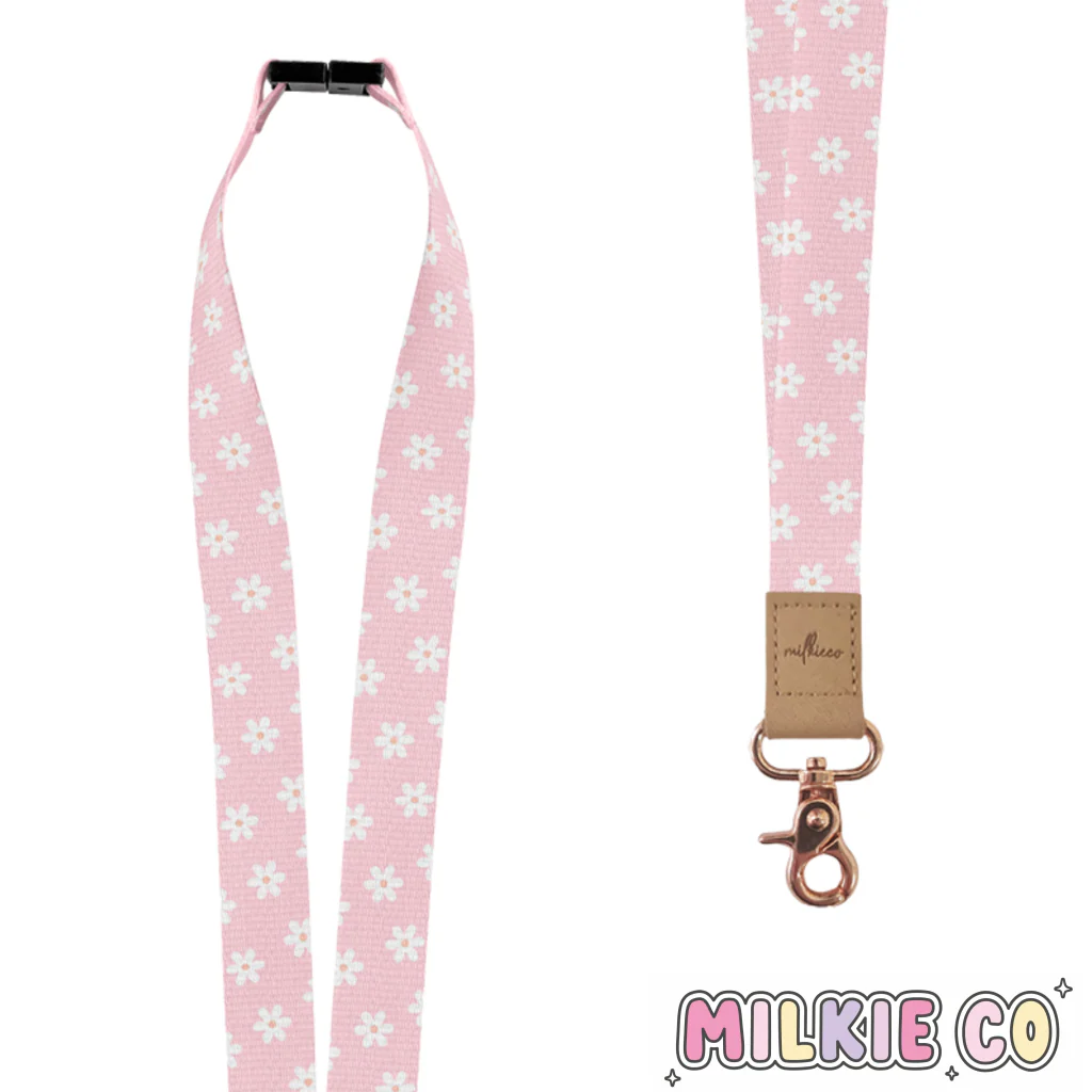 Pink Bloom Fabric Lanyard