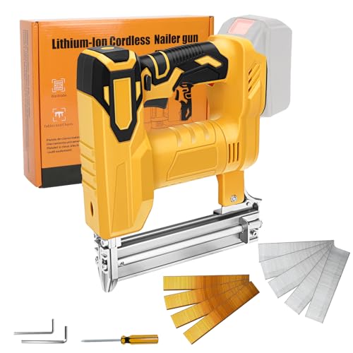 Pistola per unghie a batteria, compatibile con batteria al litio Dewalt 20 V, 2 in 1, con 500 chiodi dritti e 500 chiodi a forma di U, per legno/tessuto/moquette (senza batteria) : Amazon.it: Fai da te