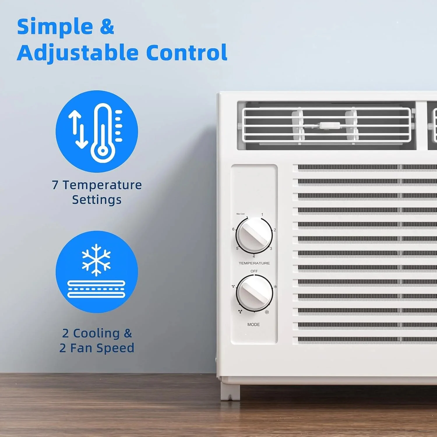 Antarctic Star 12,000 BTU U-shaped window air conditioner, cools rooms up to 550 square feet with 6 modes, 24-hour timer, ultra-quiet window air conditioner