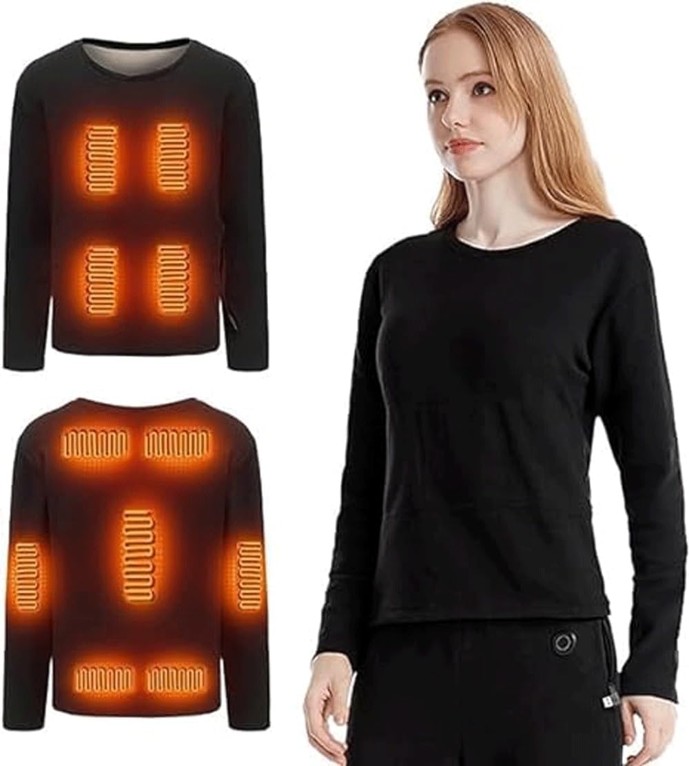 Beheiztes Unterwäsche-Thermoset, USB-isoliertes beheiztes Unterwäsche-Thermoset mit 3 Heizstufen und 22 Heizzonen für den Winter/Skifahren (Farbe: Hose, Größe: XL) (Shirt XL)