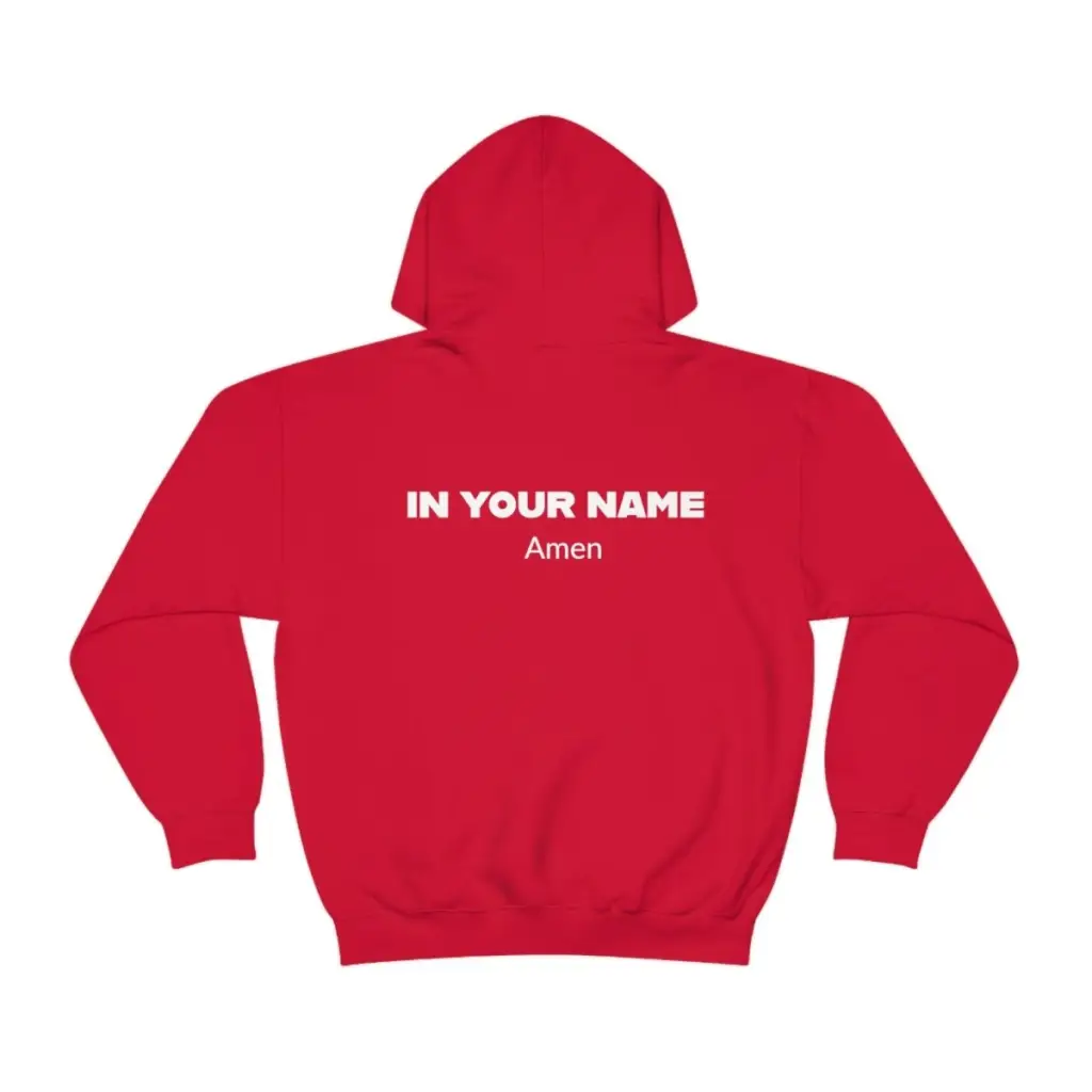 In Your Name Amen Hoodie Hooded Sweatshirt | Oversize Religious Aesthetic Streetwear | Essential Gift For Her, Him to show Faith