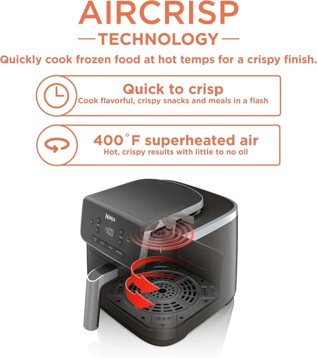 Ninja Air Fryer Pro XL 6-in-1 with 6.5 QT Capacity Max Crisp Air Fry Air Roast Bake