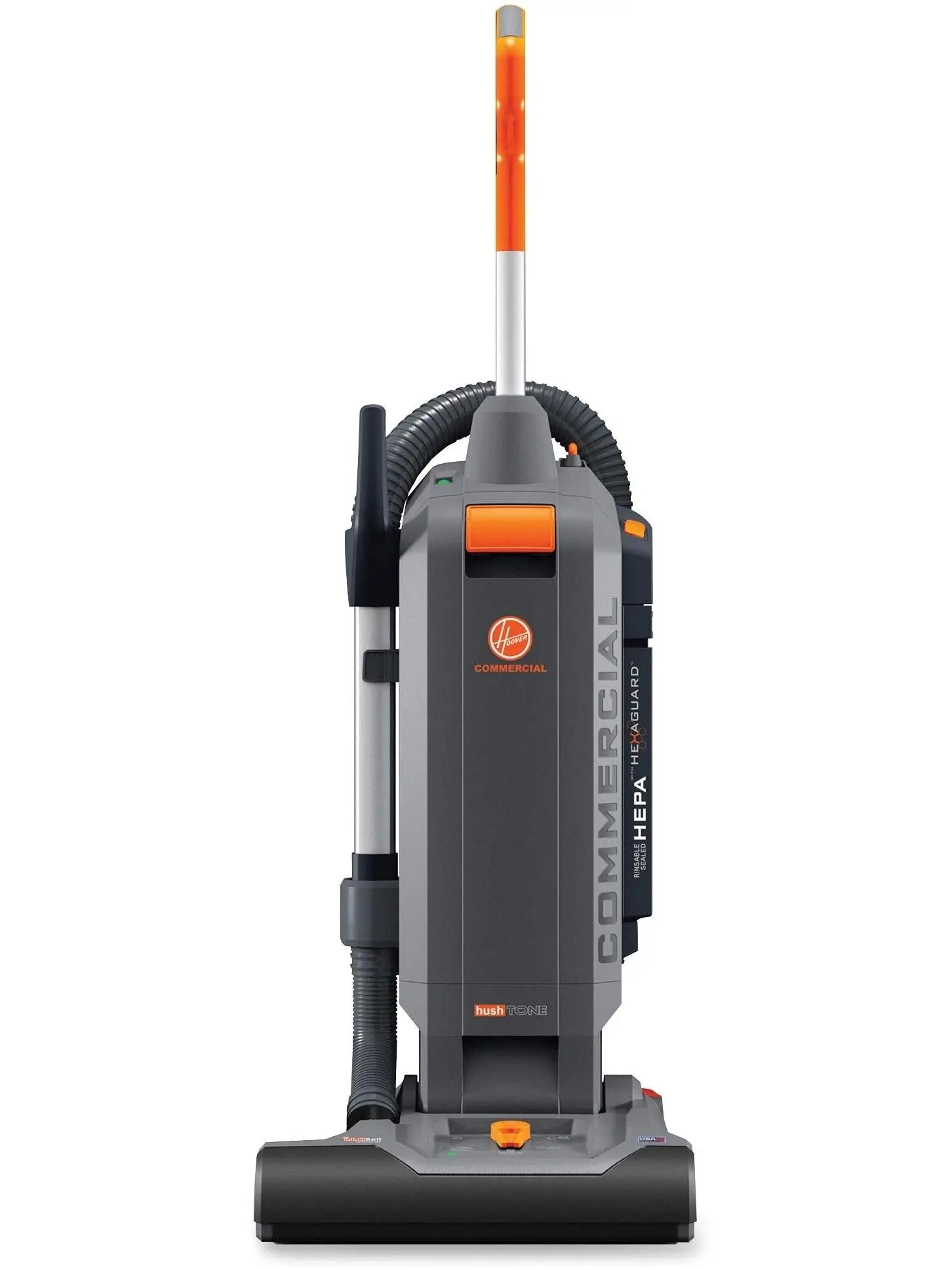 Aspirator vertical Hoover Commercial HushTone, 15 inci cu Intellibelt, pentru covoare și podele dure, CH54115, gri