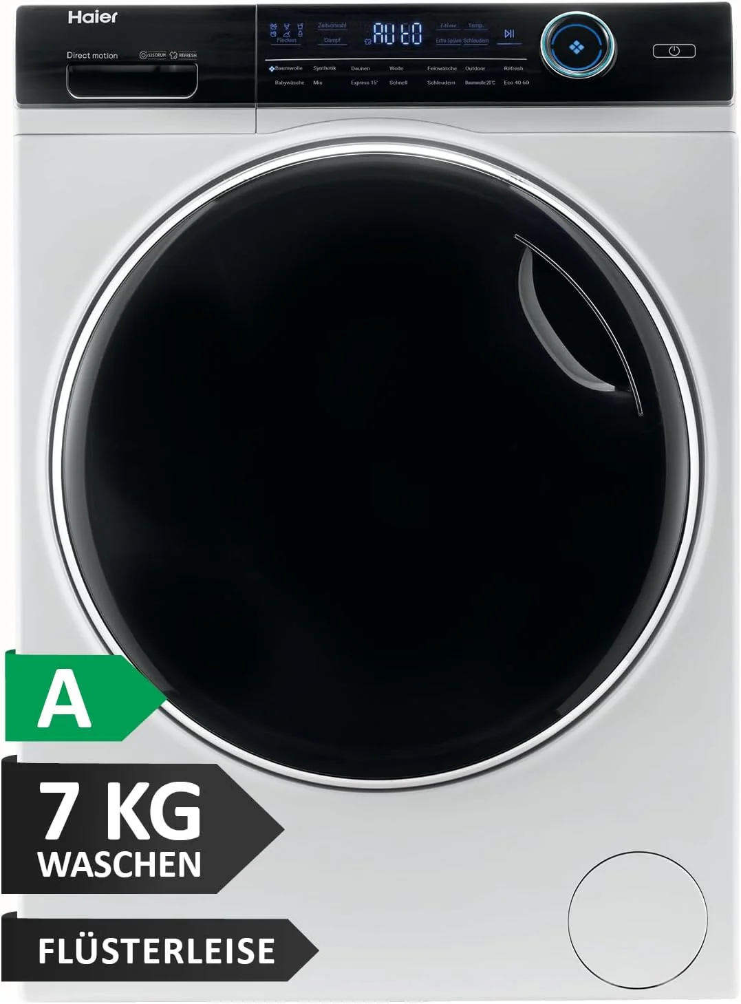 Haier I-PRO SERIE 7 HW70-B14979 I Frontlader Waschmaschine 7kg I Washing Machine mit A-Effizienz, 1.400 U/Min. & leisem Direktantrieb I Inkl. Dampffunktion, Selbstreinigungssystem & Refresh-Programm