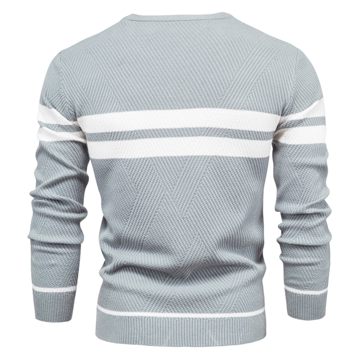 Men's Crew Neck Pullover Striped Sweater