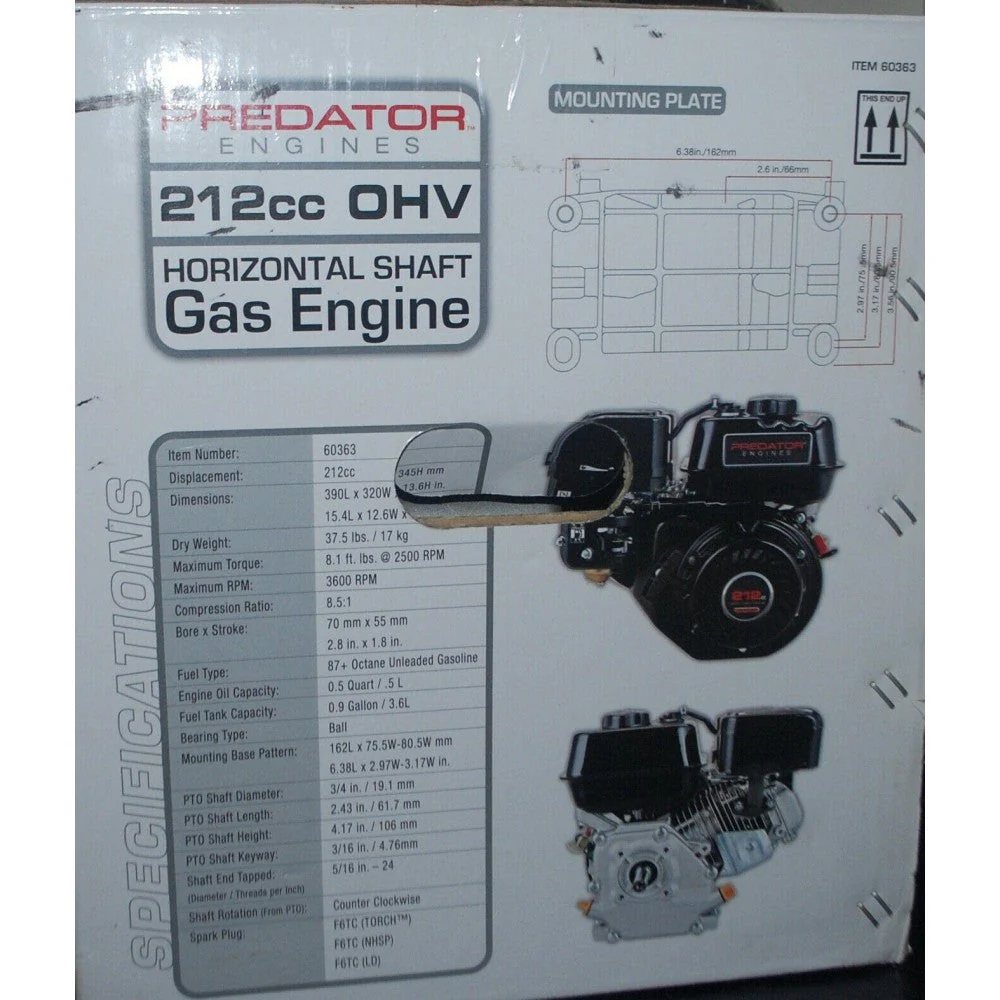 2025 Predator Horizontal Shaft Engine – 6.5 HP, 212cc