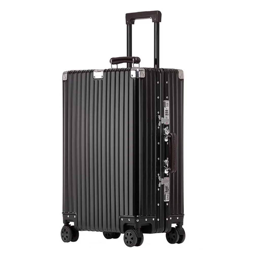 All Aluminum Magnesium Carry on Luggage Airline Approved, Hardside Carry on Suitcase with TSA Lock, Zipperless Luggage Checked Luggage Metal Rolling Luggage for Travel, Business