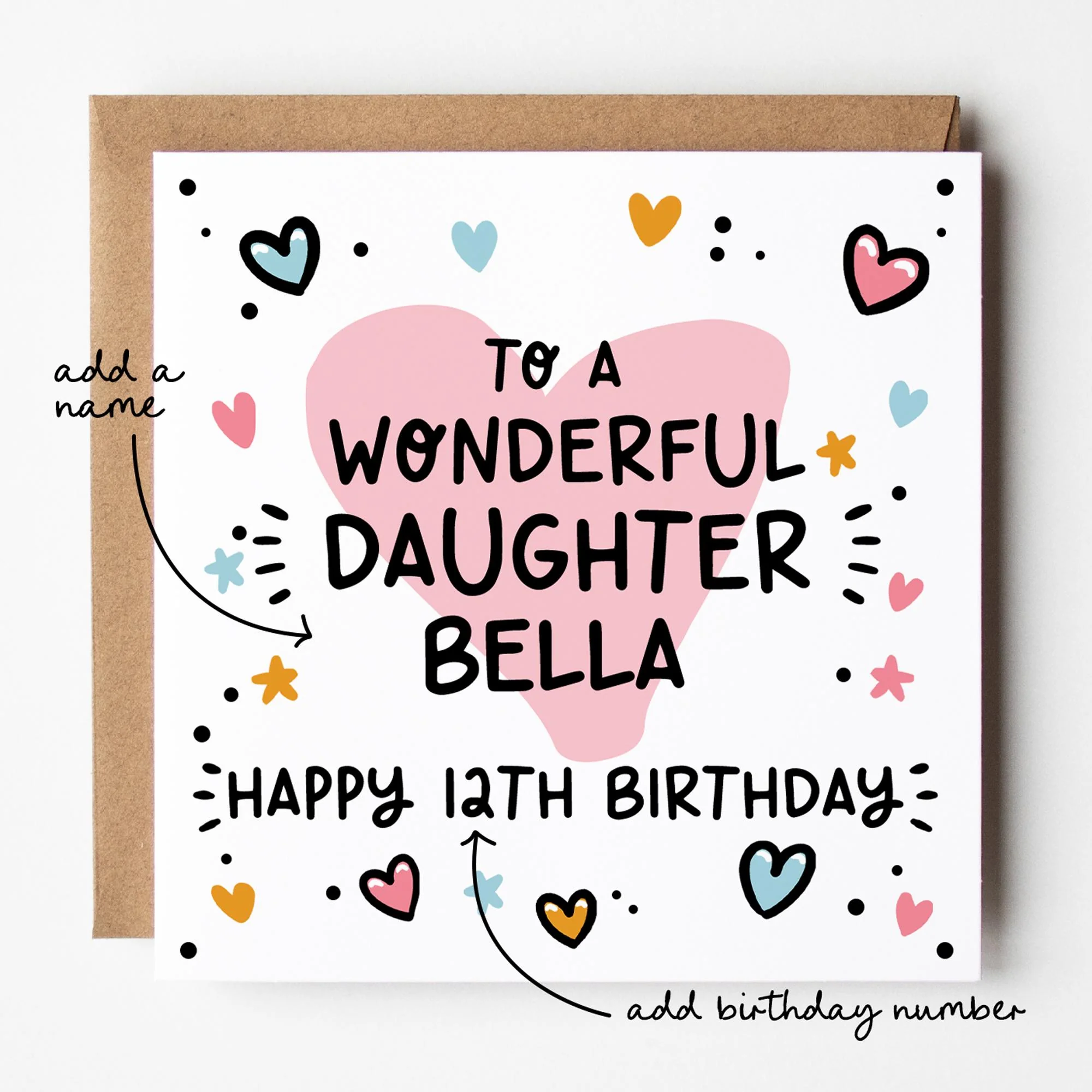 Daughter Birthday Card a?�� Birthday Number Card for Daughter a?�� Birthday Card For Daughter a?�� Birthday Card for Girls a?�� Teenage Daughter Card