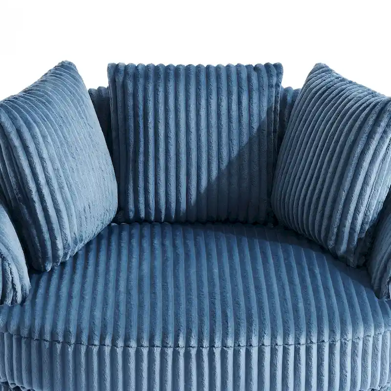 DREAMSIDEA 2 Set Recessed Arm Slipcovered Swivel Barrel Chair