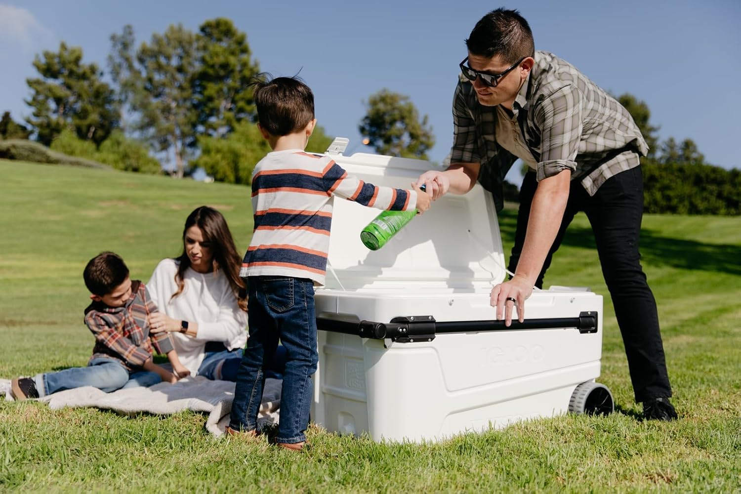 110QT Glide Cooler with Wheels and Telescoping Handle