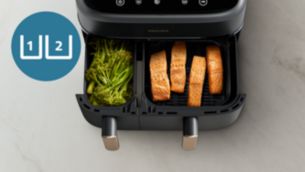 2 cajones y 2 tamaños para adaptarse a todos los platos