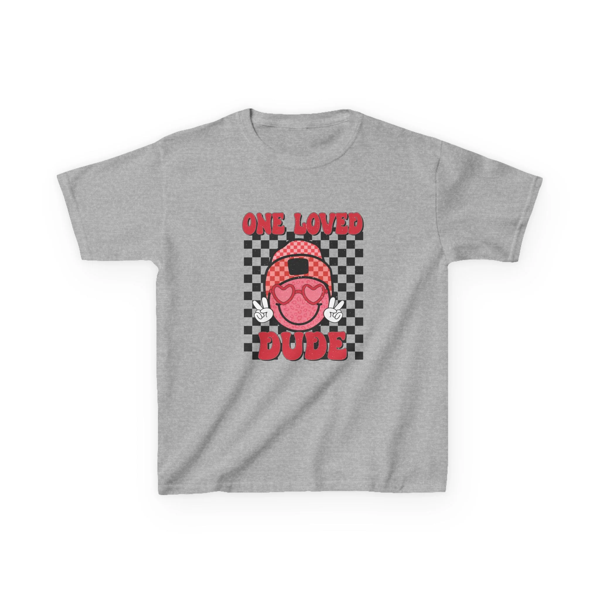 One Loved Dude Kids Tee | Retro Smiley Checkerboard