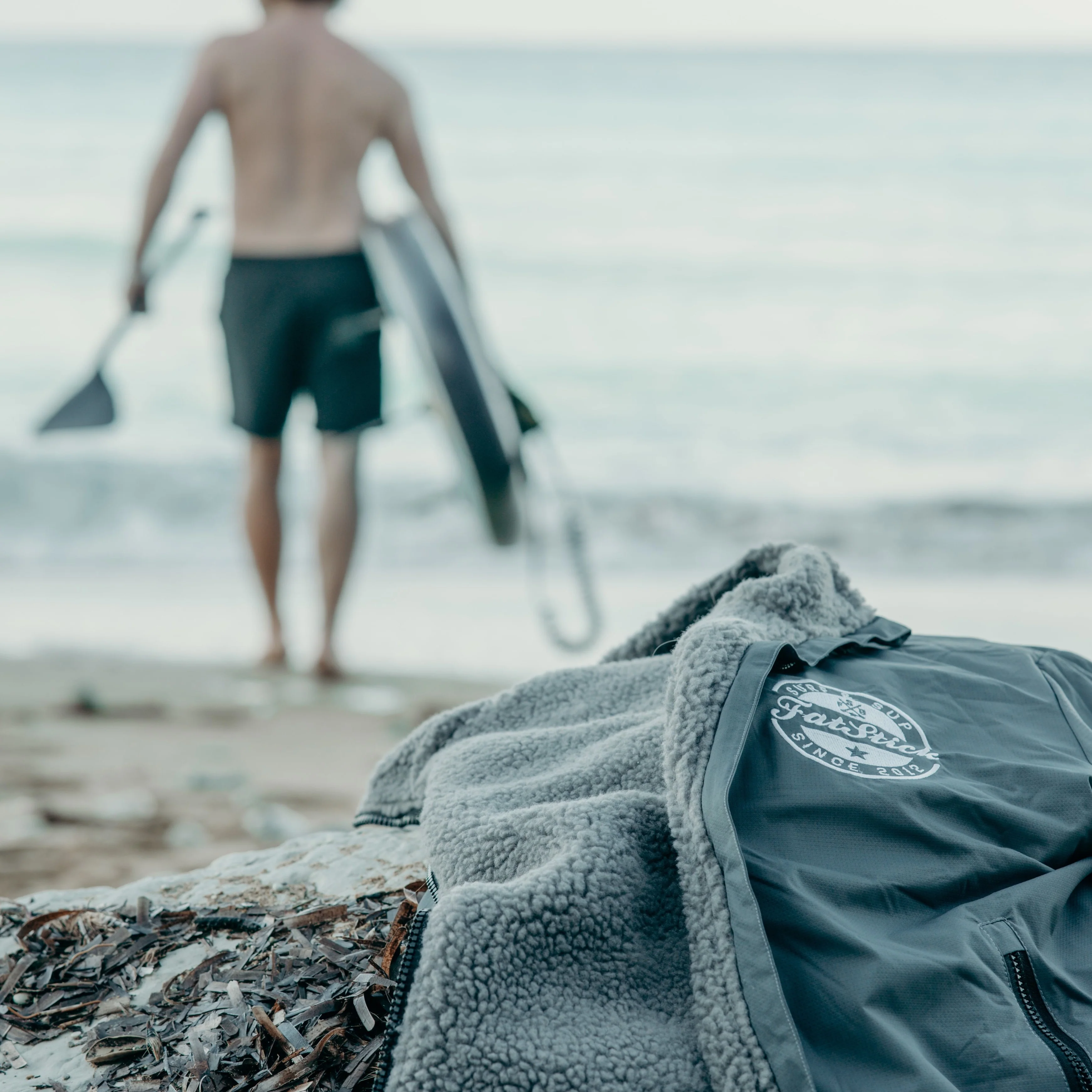 FREE BEANIE | Recycled Fleece Changing Robe “FatWrap�?| Waterproof |Beach | Swimming | Surfing | Coat
