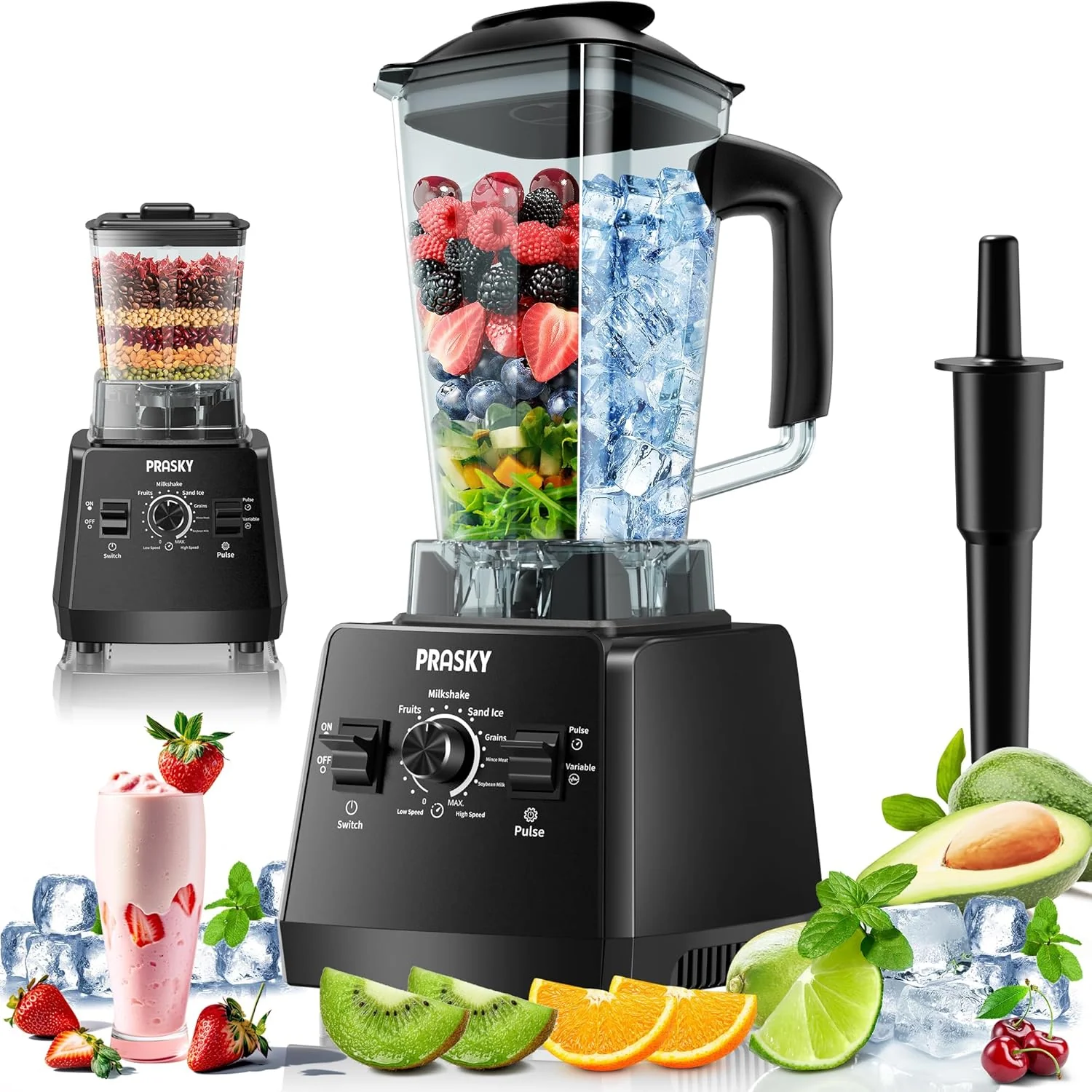 2400W High Speed Countertop Blender, 101oz Large Capacity, BPA-Free, 25000 RPM Blenders for Smoothies, Ice Crushing, Soups, Nut Butters & Baby Food (Gray, 3L)