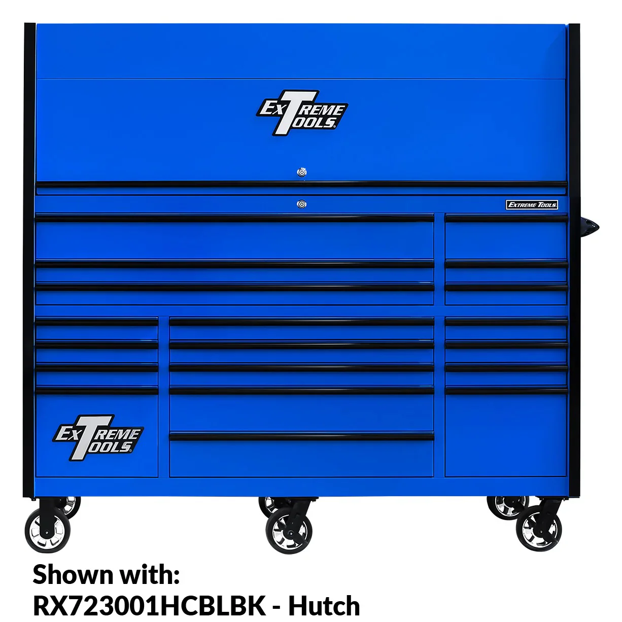 Extreme Tools RX250 Series 72-inch x 30-inch Rolling Cart – 19 Drawers – 250 lb Drawer Slides