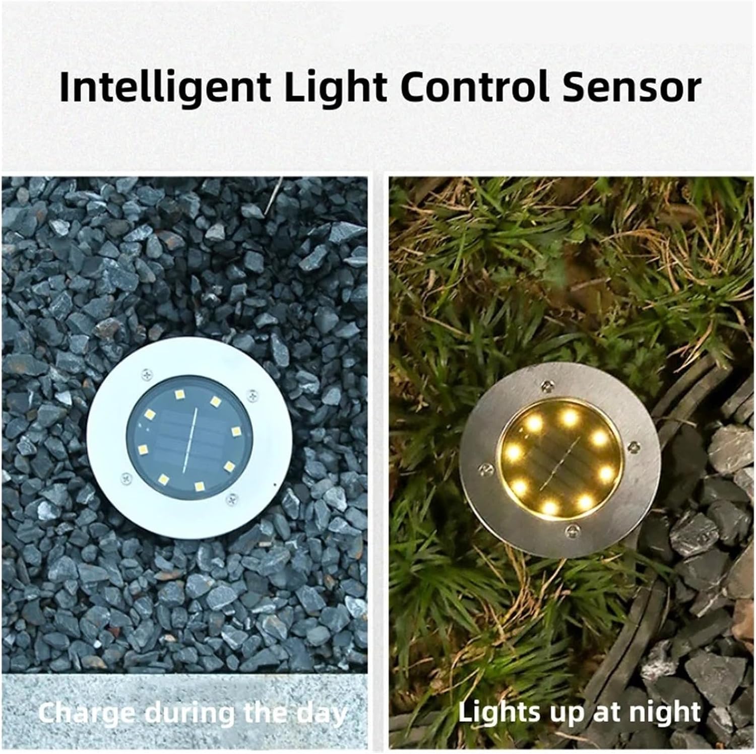 So LED-Deckleuchten, helle Außenwege, Strahler, energieeffiziente Untergrundlampen für Garten, IP65 wasserdicht, einfache Installation, weißes Licht, 4 Stück