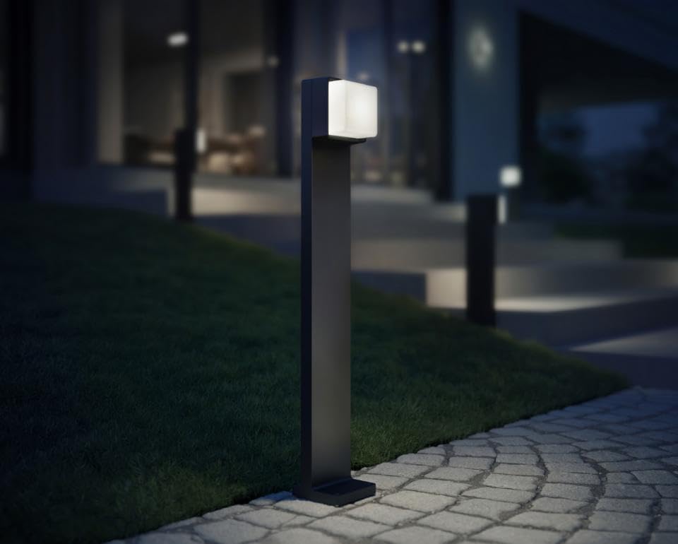 Steinel LED Wegeleuchte GL 85-900 C Connect, 90 cm Höhe, warmweiß, smarte Gartenleuchte dimmbar, vernetzbar per App, Anthrazit
