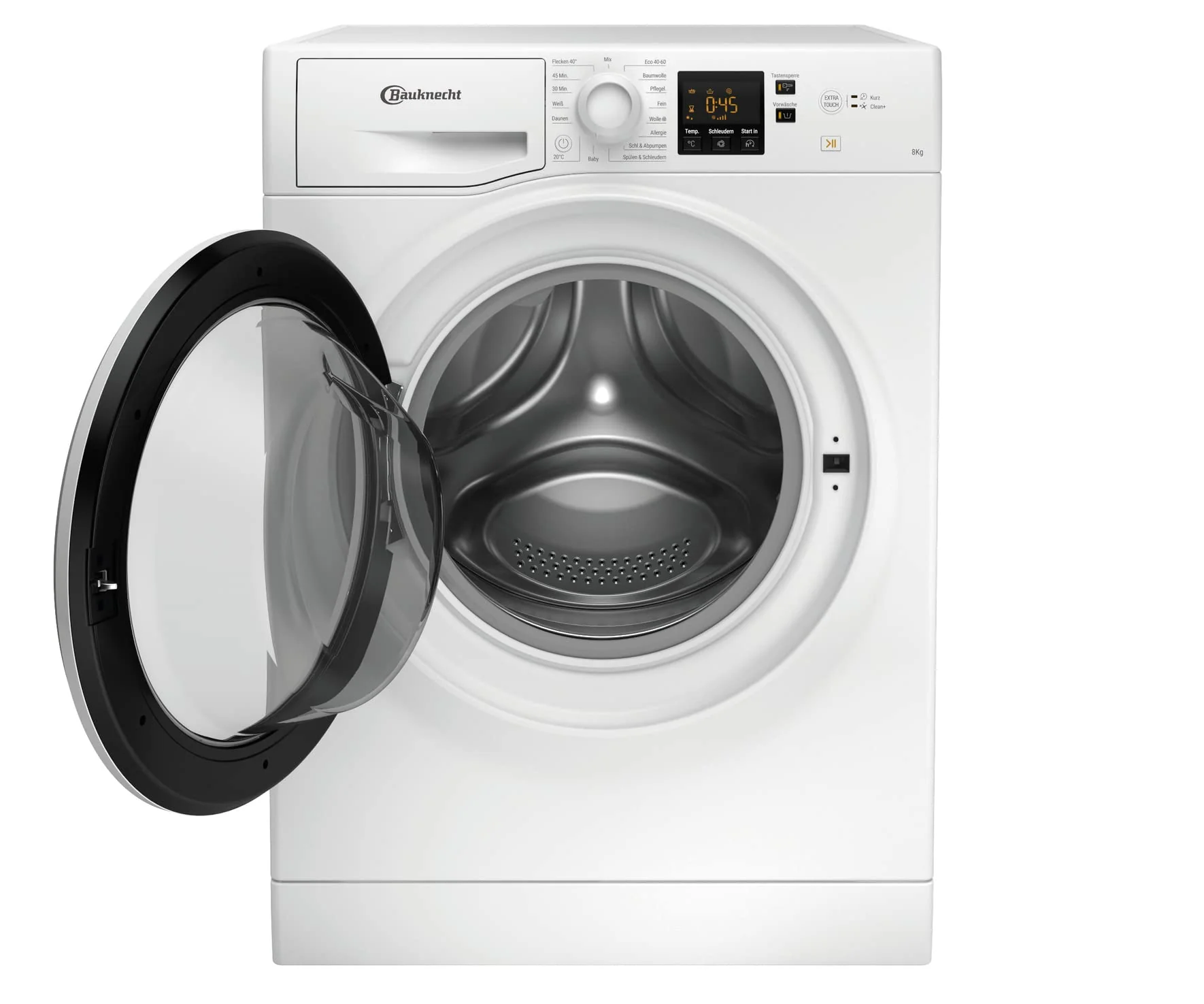 2025 Bauknecht BPW 814 A Lavatrice a carica frontale / 8 kg / rimozione potente delle macchie / Clean Plus / Programma rapido 45' / Anti-Allergia Plus / Automatica del carico / Opzione Extra Touch, Bianco