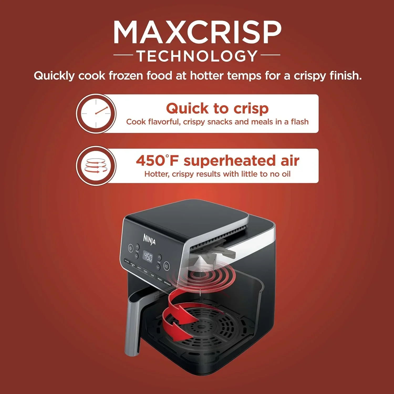 Ninja Air Fryer Pro 5-quart 4-in-1 air fryer that air fries bakes reheats and dehydrates